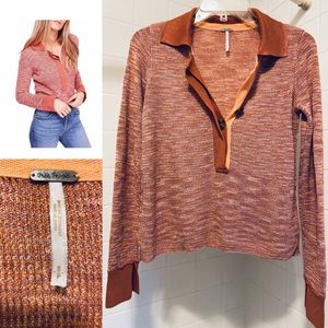 FREE PEOPLE Brand Making Memories Henley Sweater